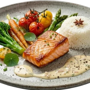 Salmon with Vegetable Garnish